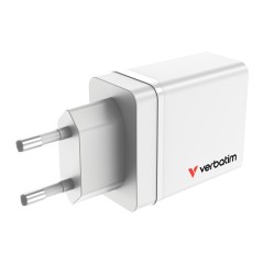 Verbatim 30W USB Wall Charger - Fast Charging Power in Sleek White Design | Model 49701
